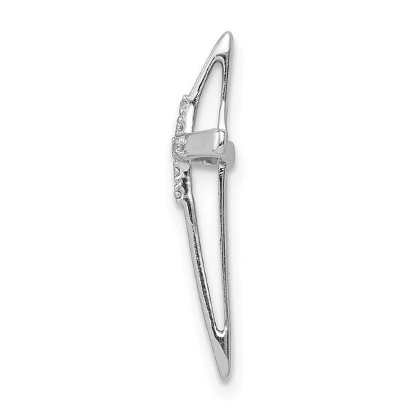 Kazi Luxury 14k White Gold 03ct Diamond Cross Chain Slide